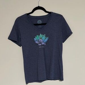 Life is Good Lotus Graphic Tee - Dark Gray